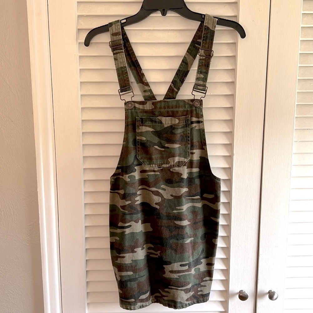 Camo Denim Jumper Dress Medium